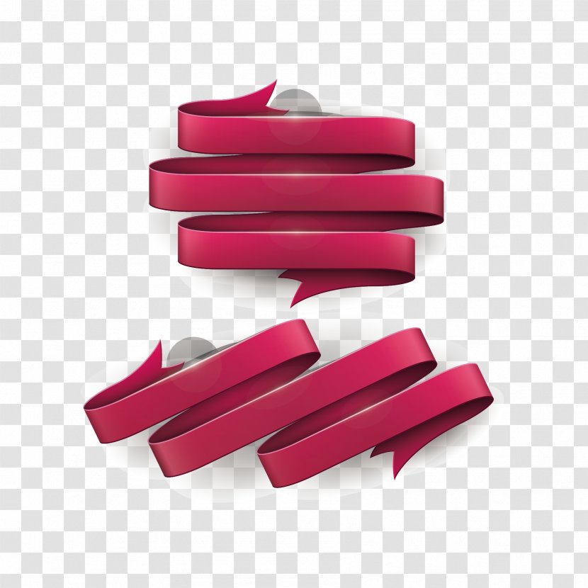 Red Ribbon Awareness - Pink - Vector Purple Transparent PNG