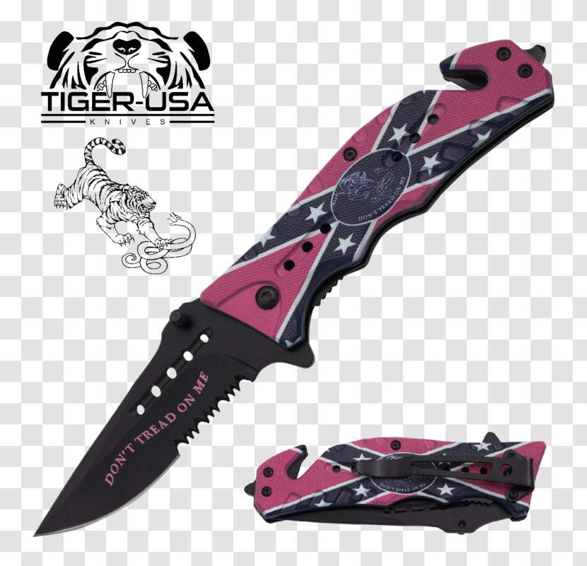 Pocketknife Trench Knife Blade Combat - Assistedopening - Pink Flag Transparent PNG
