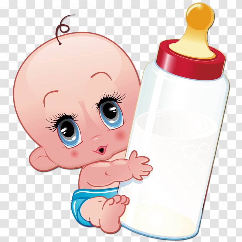 Baby Bottle Child Clip Art - Flower - The Is Holding Transparent PNG