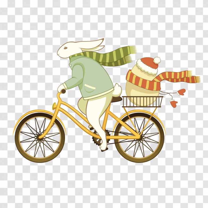 Easter Bunny Bicycle Egg Here Comes The Cat - Bike Ride Transparent PNG