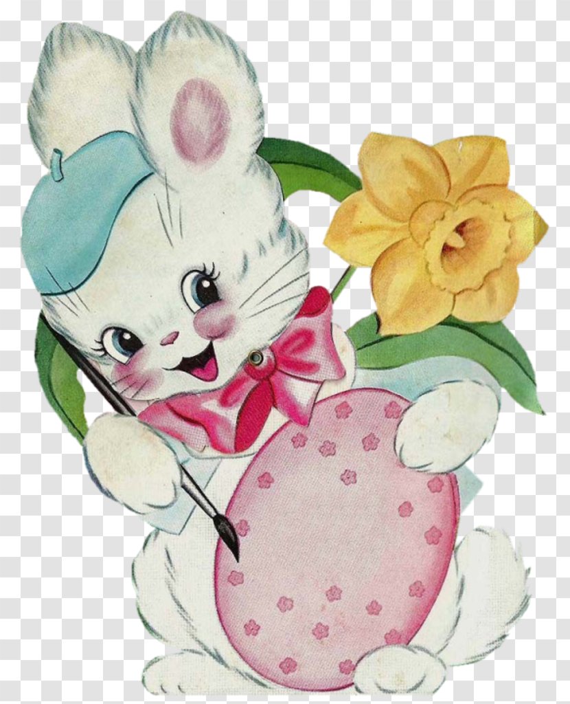 Easter Bunny Egg Rabbit Flower - Flowering Plant Transparent PNG