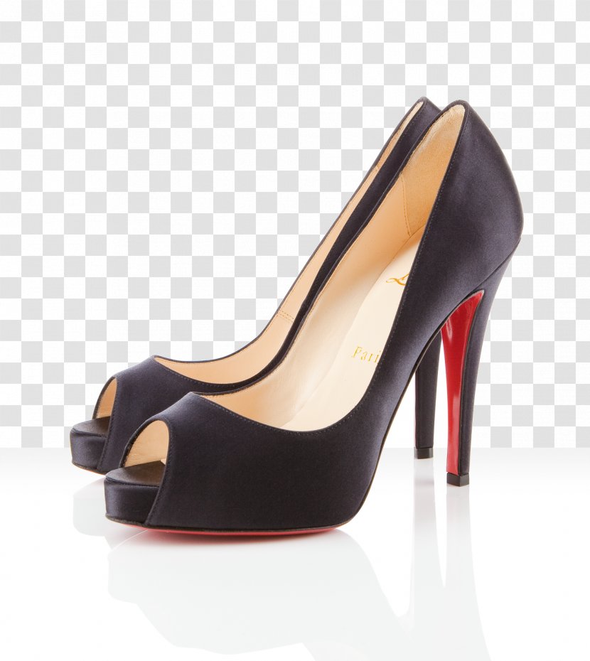 Court Shoe High-heeled Peep-toe Wedge - Suede - Louboutin Transparent PNG