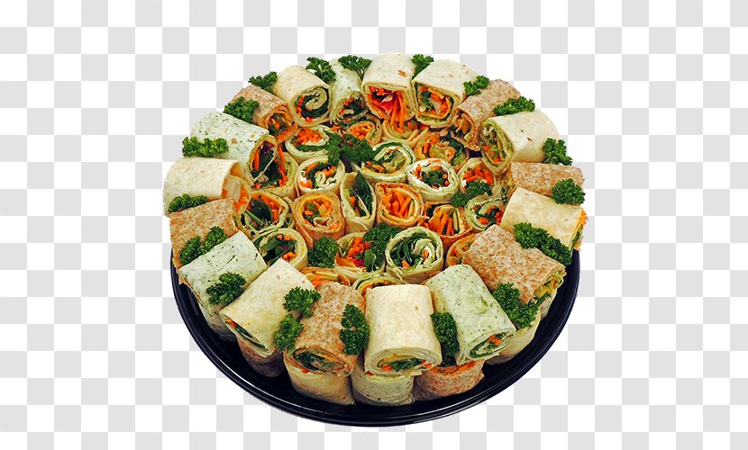 Hors D'oeuvre Vegetarian Cuisine Wrap Pizza Platter - Wraps Transparent PNG