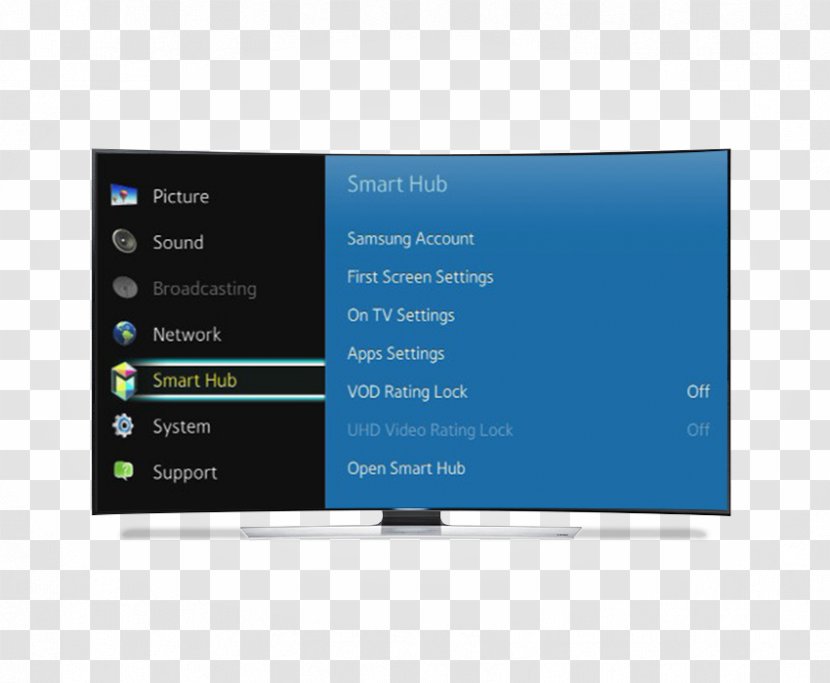 LED-backlit LCD Television Smart TV Samsung MU6170 - Software Transparent PNG