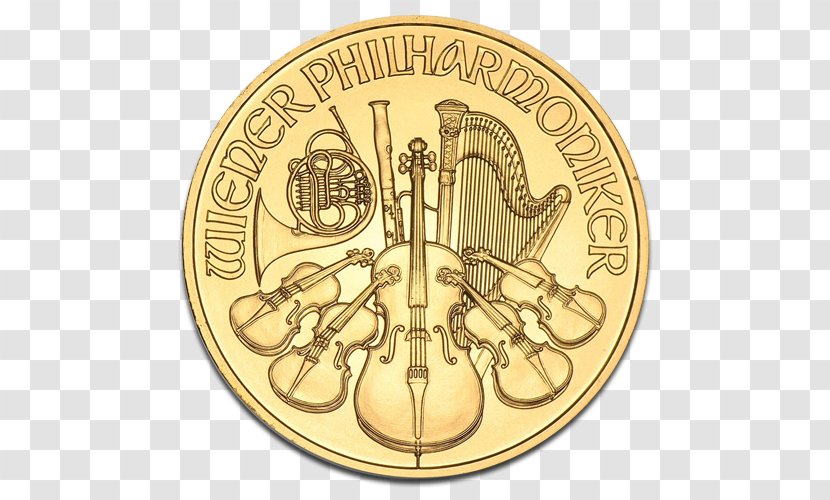 Austrian Silver Vienna Philharmonic Gold Orchestra - Bullion - Financial Coins Transparent PNG