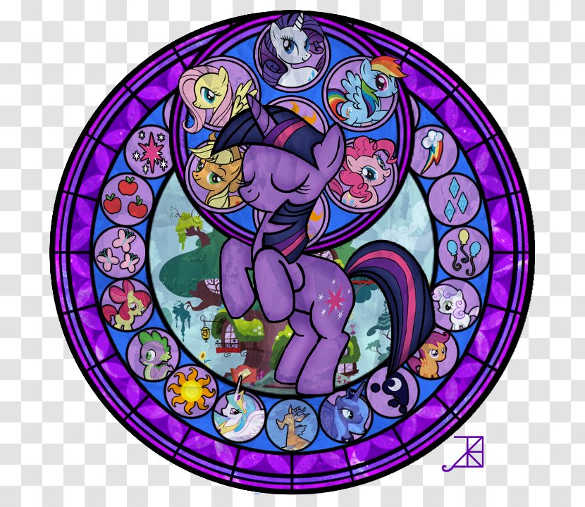 Twilight Sparkle Rainbow Dash Pony Rarity Applejack - Equestria - Stained Glass Shards Transparent PNG