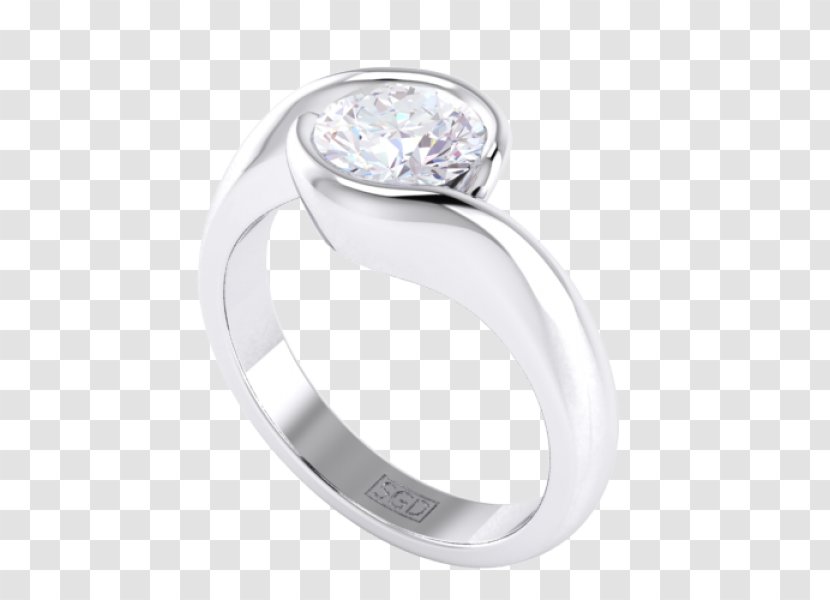 Wedding Ring Silver Product Design Jewellery - Platinum - Bezel Settings Transparent PNG