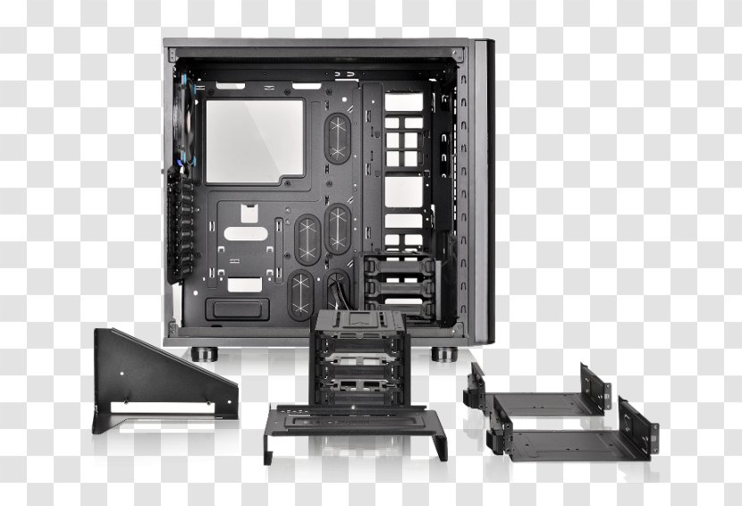 Computer Cases & Housings View 31 Tempered Glass Edition Mid Tower Chassis CA-1H8-00M1WN-00 MicroATX Thermaltake - Hardware - Rgb Reviewing Graphics In Britain Transparent PNG