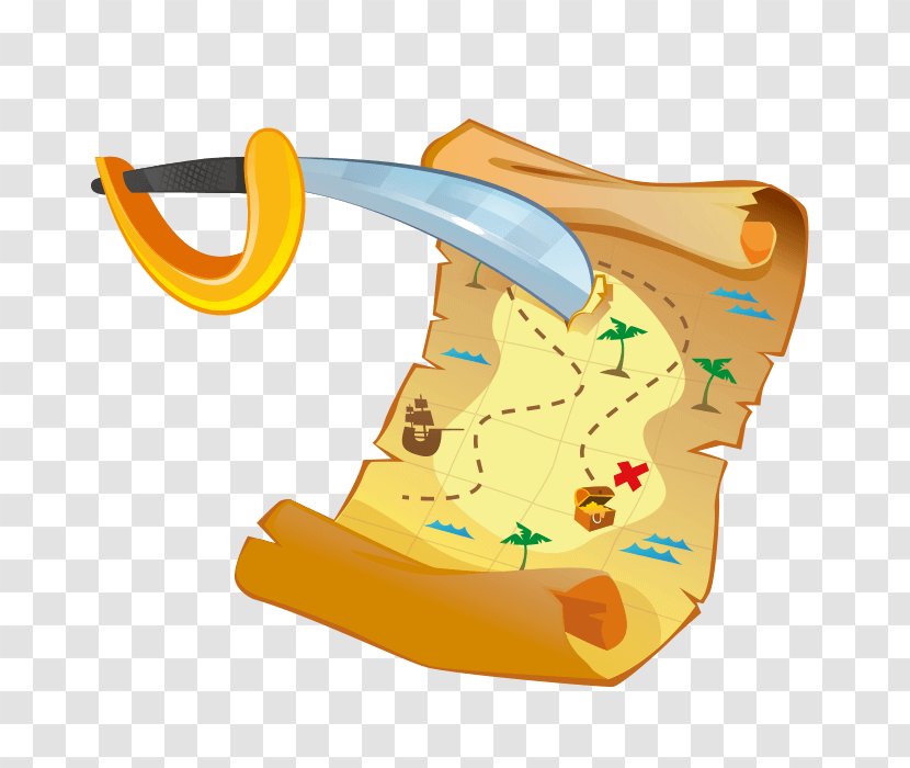 Treasure Map Piracy Buried - Galleon Transparent PNG