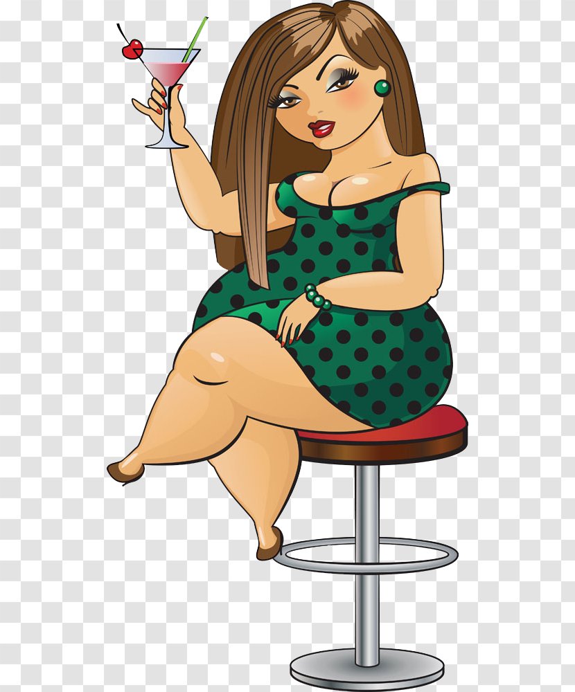 Woman Cartoon Stock Illustration - Silhouette - Holding A Cocktail Transparent PNG