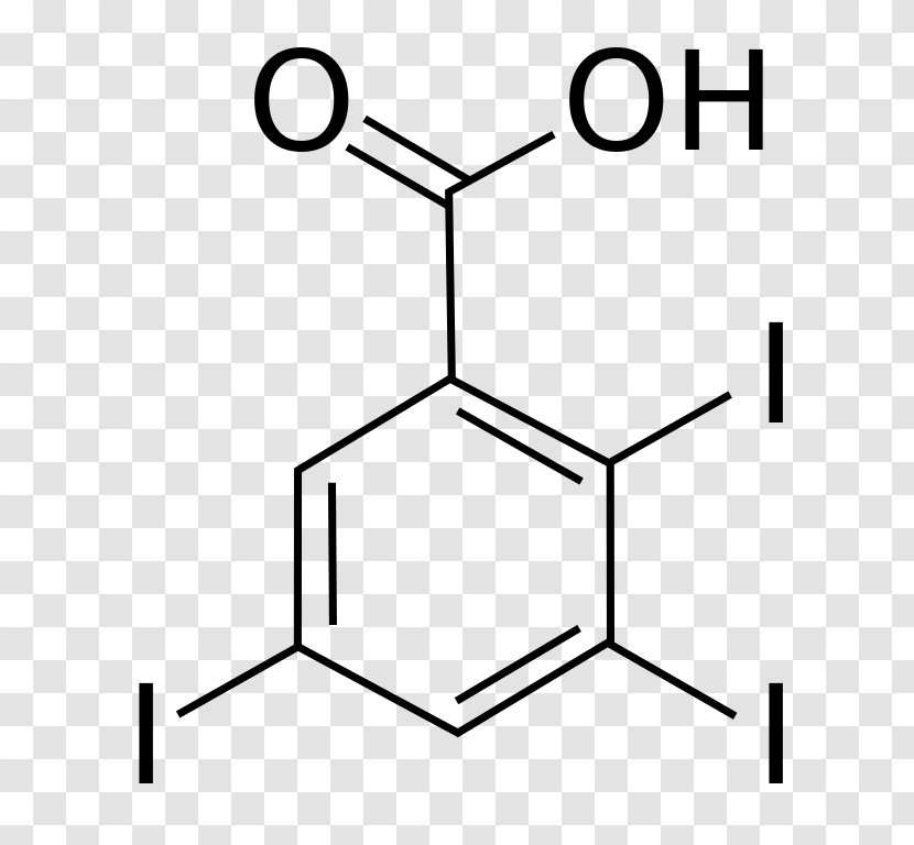 2-Chlorobenzoic Acid 4-Nitrobenzoic 3,5-Dinitrobenzoic 2-Iodobenzoic - Line Art - Black And White Transparent PNG