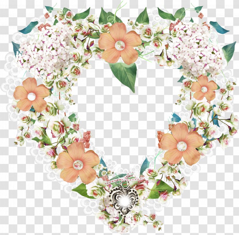 Wreath Floral Design Clip Art - Heart - Free Download Transparent PNG