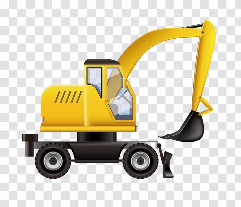 Architectural Engineering Illustration - Transport - Simple Cartoon Excavator Transparent PNG