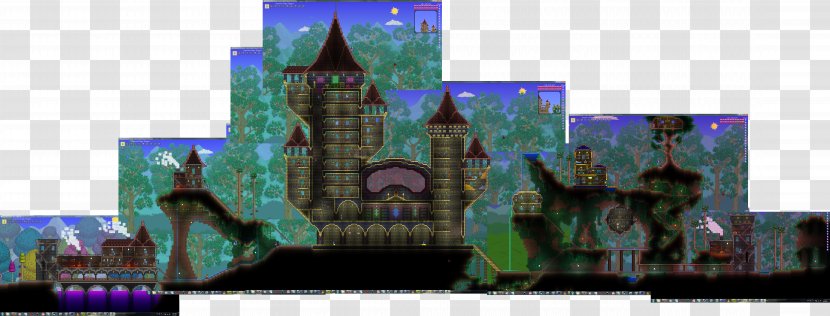 Minecraft Terraria Castle DeviantArt - Floating Island Transparent PNG