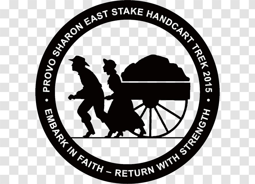 Mormon Handcart Pioneers Pioneer Day The Church Of Jesus Christ Latter-day Saints Trail - Black And White - Trek Transparent PNG