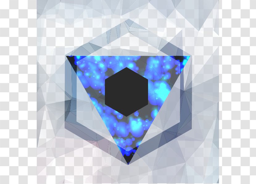 Geometry Triangle Crystal Line Blue - Flat - Diamond Transparent PNG