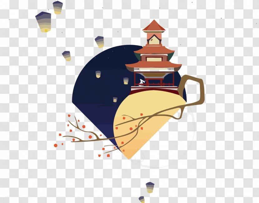 China Graphic Design Illustration - User Interface - Vector Chinese Wind Moon Palace Transparent PNG