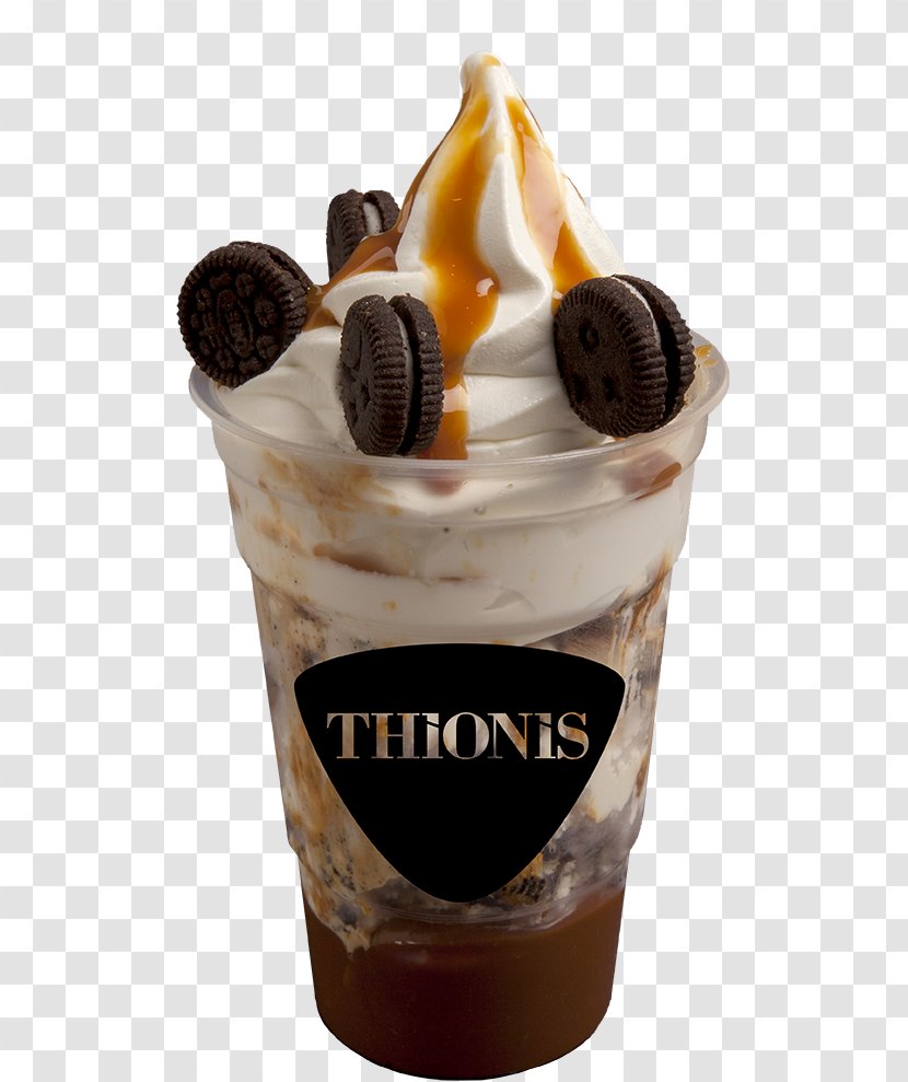 Sundae Chocolate Ice Cream Frozen Yogurt Thionis Helados - Dessert Transparent PNG