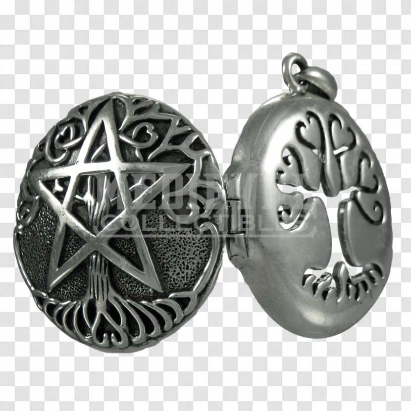 Locket Wicca Pentacle Symbol Charms & Pendants - Silver Transparent PNG