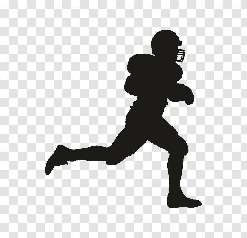 Football Player Silhouette Clip Art - Black And White Transparent PNG