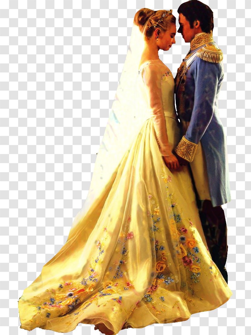 Cinderella Prince Charming Lady Tremaine Drizella Ella And Kit - Lily James - Wedding Transparent PNG