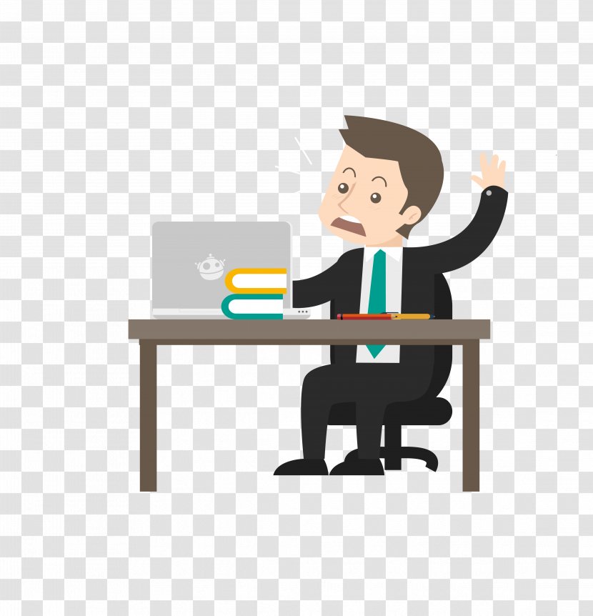 Digital Marketing Business Information Icon - Table - Man At The Desk Transparent PNG