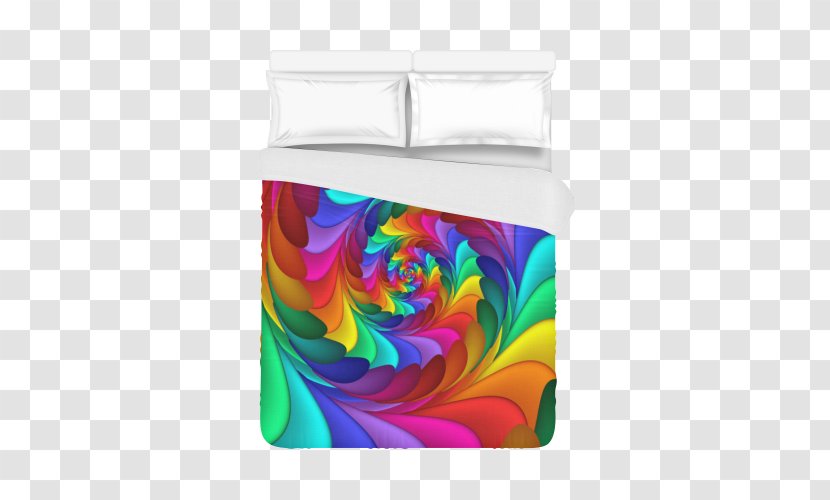 T-shirt Fractal Art Rainbow Rose Spiral - Psychedelic - All Over Print Transparent PNG