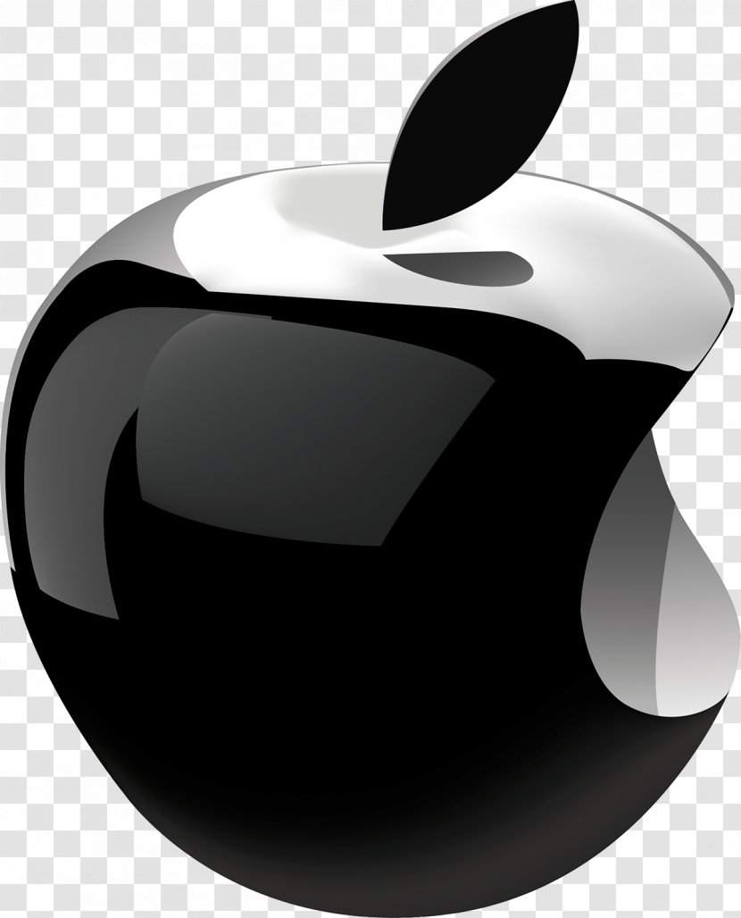 Tableware Apple - Black And White - Design Transparent PNG