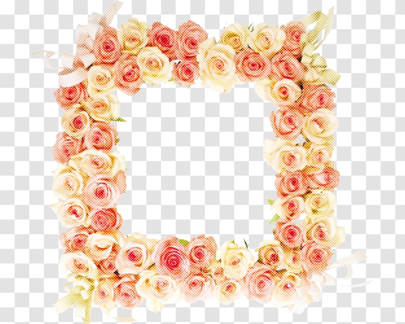 Background Pink Frame - Garden Roses - Lei Picture Transparent PNG