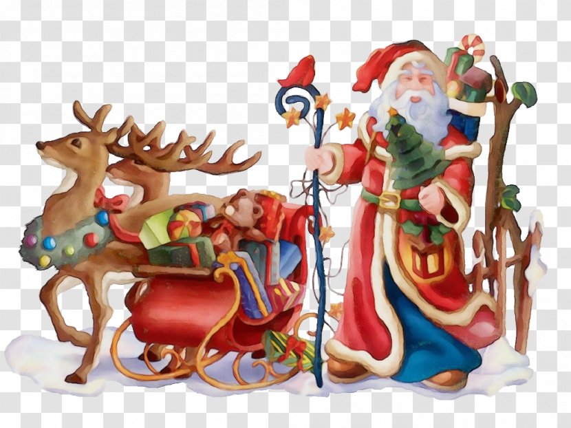 Santa Claus - Deer - Christmas Eve Toy Transparent PNG