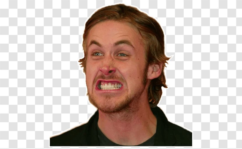 Ryan Gosling Chin Cheek Telegram Jaw - Laughter Transparent PNG