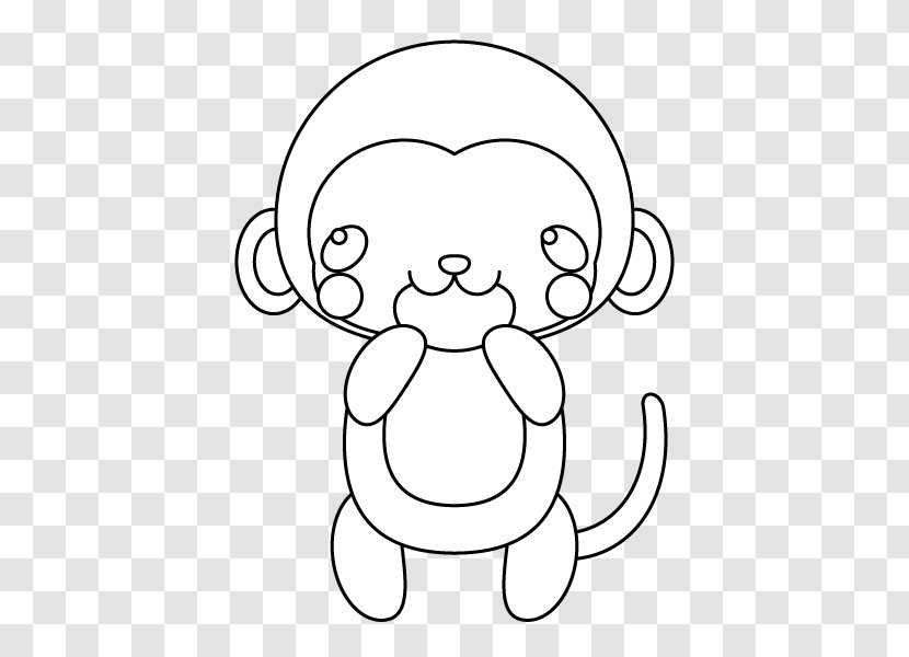 Drawing /m/02csf Line Art Mammal Clip - Heart - Monkey Black And White Transparent PNG