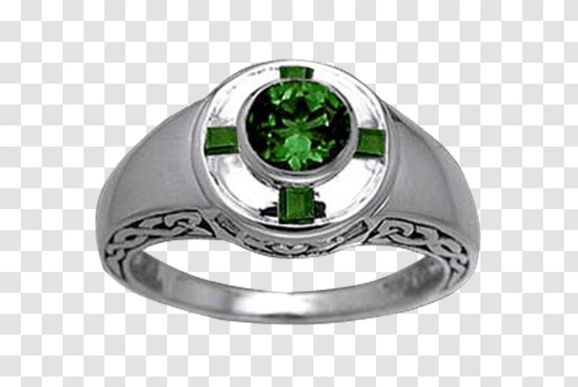 Ring Celtic Knot Gemstone Celts Emerald - Cross - Claddagh Transparent PNG