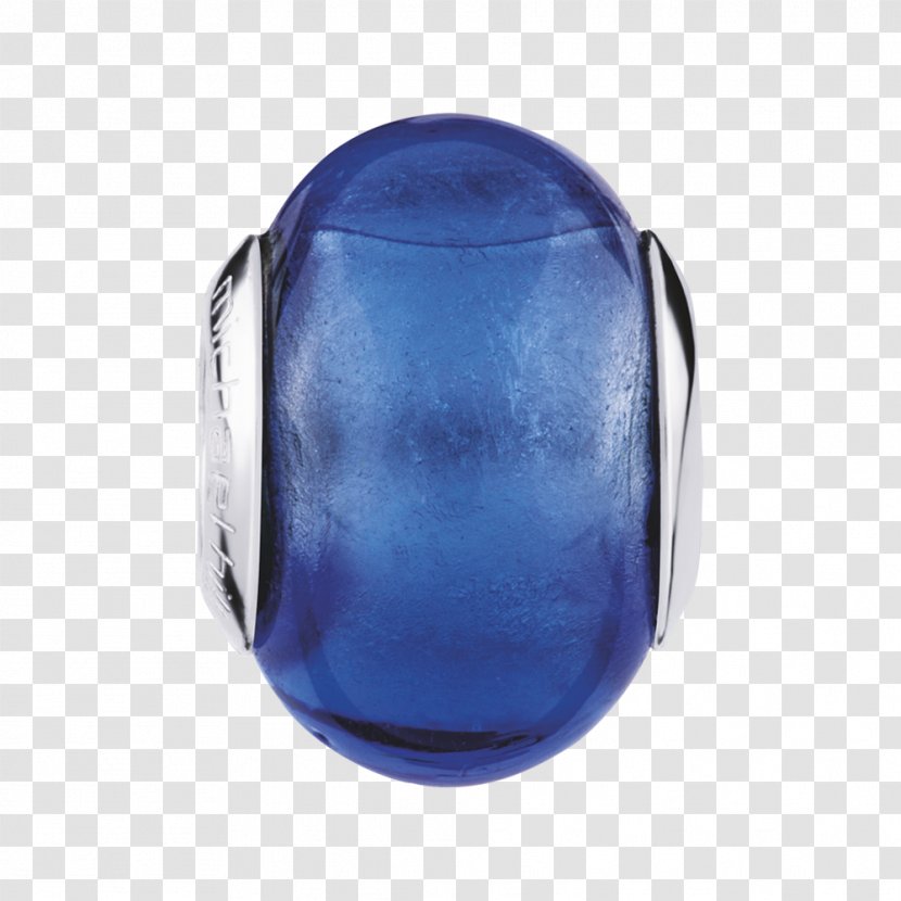Bead Gemstone Silver - Electric Blue - Murano Glass Transparent PNG