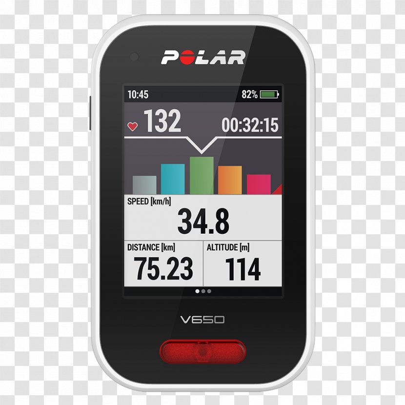 Heart Rate Monitor Polar V650 - Electronics Accessory - Cycling Computer With And Bag ElectroCycling Transparent PNG