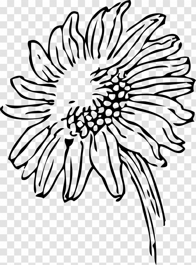 Black And White Drawing Clip Art - Floral Tattoo Transparent PNG