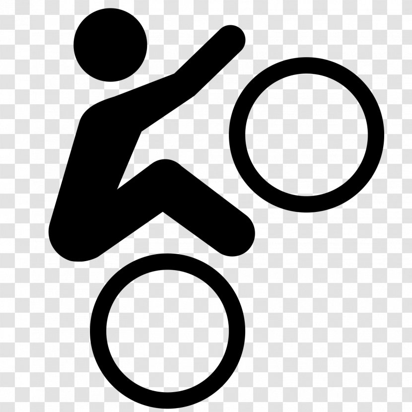 Bike Cartoon - Sign - Logo Blackandwhite Transparent PNG