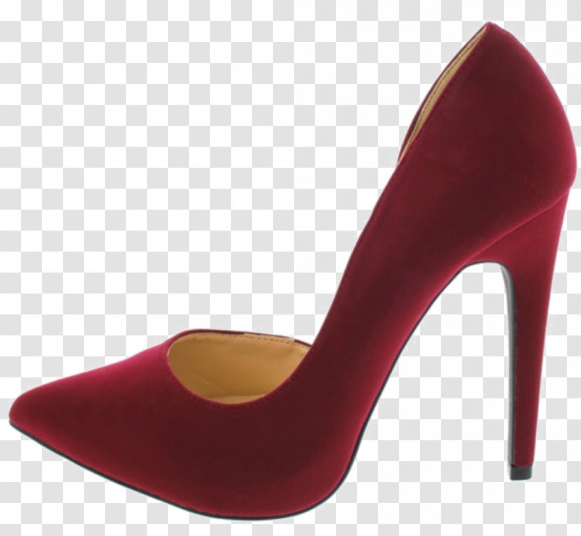 Suede High-heeled Shoe Red - Wine Transparent PNG