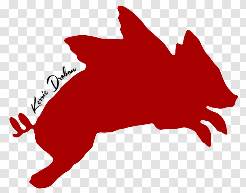 Dog Snout Silhouette Clip Art - Red Transparent PNG