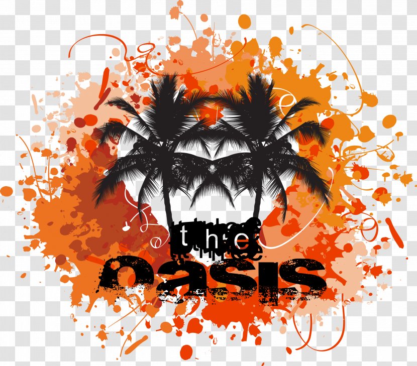 Logo Illustration Font Brand Desktop Wallpaper - Palm Trees - Oasis Band Transparent PNG