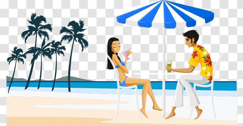 Essential Foreign Chat-up Lines Beach Line Art - Vector Hand-painted Resort Transparent PNG