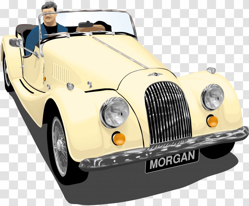 Antique Car Morgan +4 Plus 8 Sports Transparent PNG