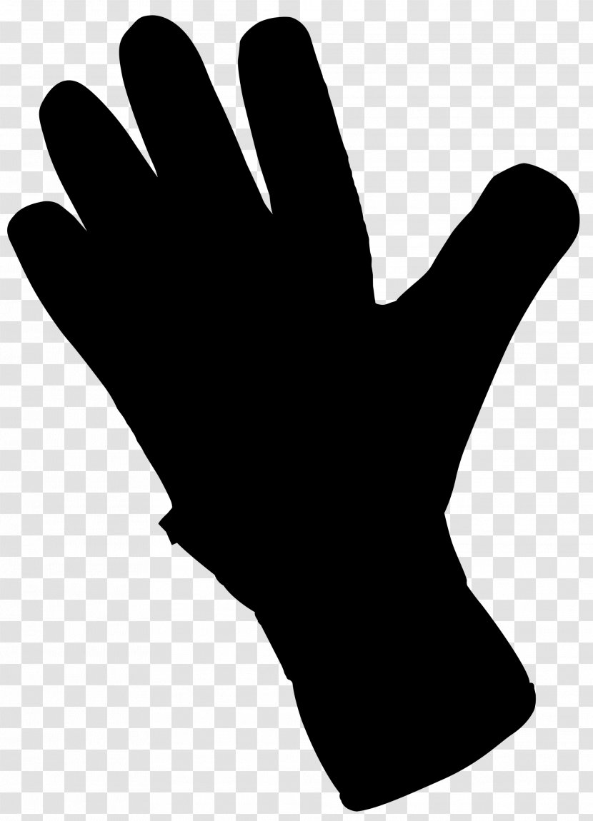 Finger Clip Art Glove Silhouette Line - Personal Protective Equipment - Blackandwhite Transparent PNG