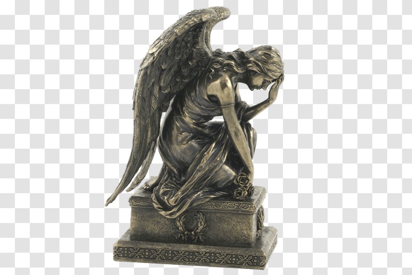 Angel Of Grief Bronze Sculpture Michael Figurine Statue - Ramiel Transparent PNG