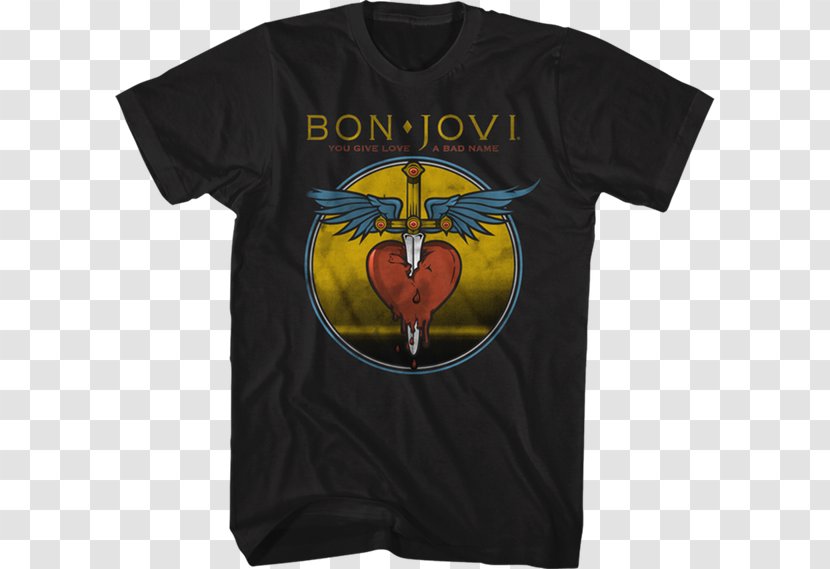 T-shirt Bon Jovi This House Is Not For Sale Tour You Give Love A Bad Name - Yellow Transparent PNG