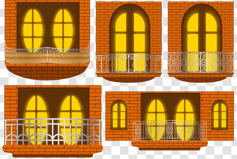 Balcony Euclidean Vector Window - European-style Transparent PNG