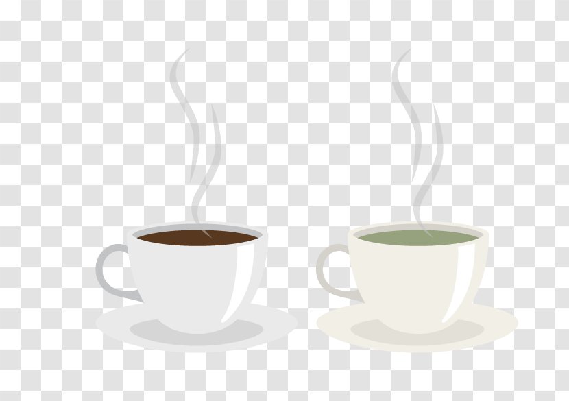 White Coffee Cup Ceramic Cafe - Green Tea Transparent PNG