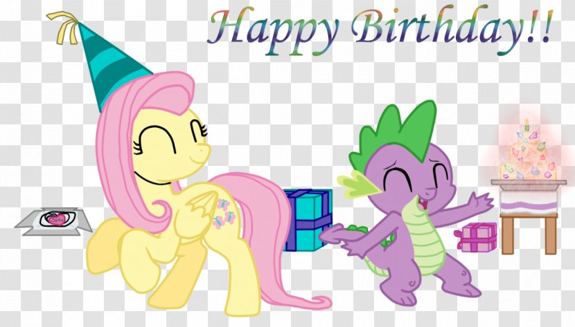 Fluttershy Applejack Pony Spike Birthday - Watercolor - My Little Transparent PNG
