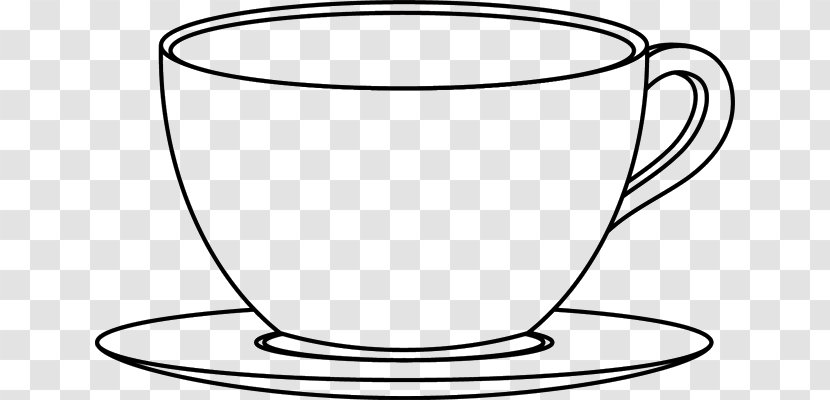 Coffee Teacup Espresso Coloring Book - Black And White Transparent PNG