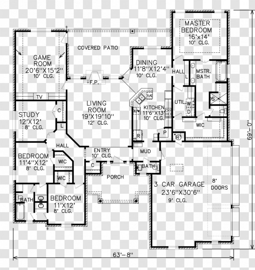 Floor Plan House - Technical Drawing - European Style Square Transparent PNG